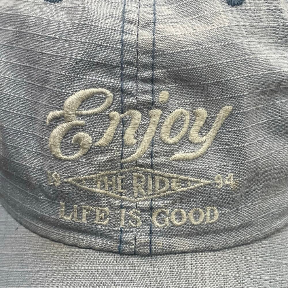 Life Is Good Enjoy The Ride Blue Ripstop Adjustable Hat Baseball Cap Unisex - Picture 2 of 11